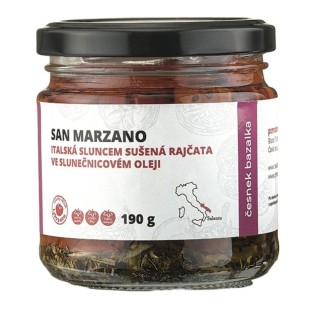 Nakládaná sušená rajčata - Česnek&bazalka