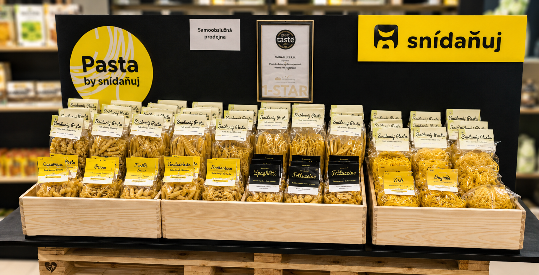 samoobslužný stánek s těstovinami Pasta by Snídaňuj